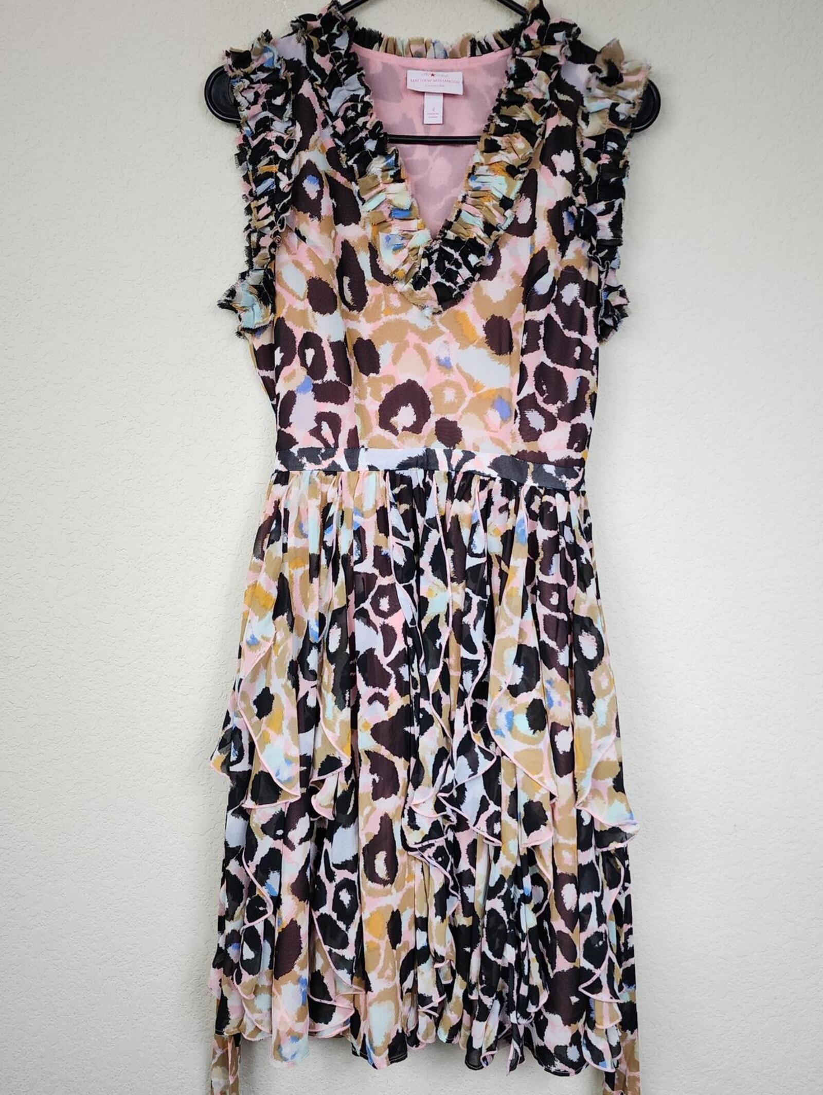Matthew Williamson Animal Print Mini Sheath Dress